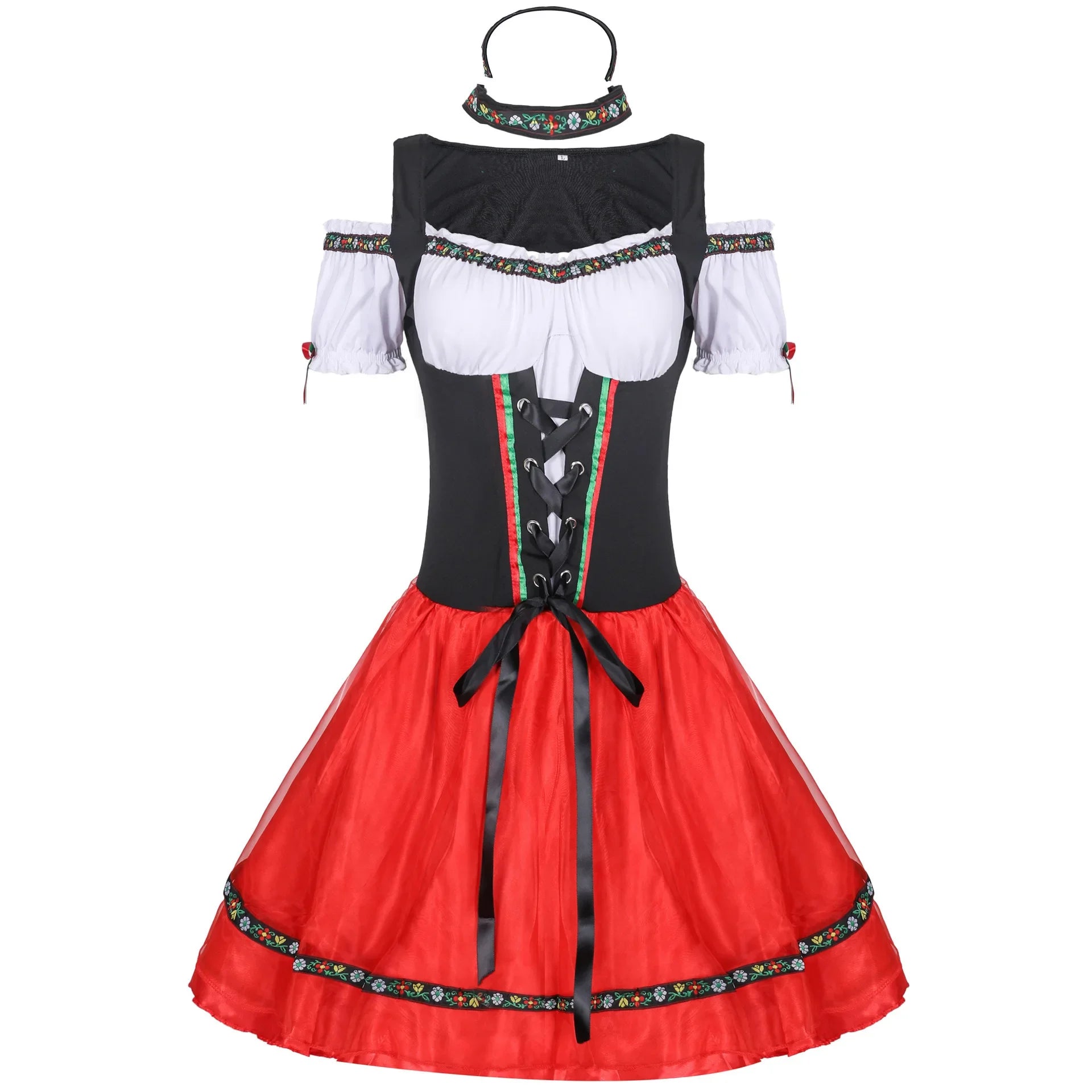 Mini Dirndl Dress Women Traditional Oktoberfest Festive Outfit 0