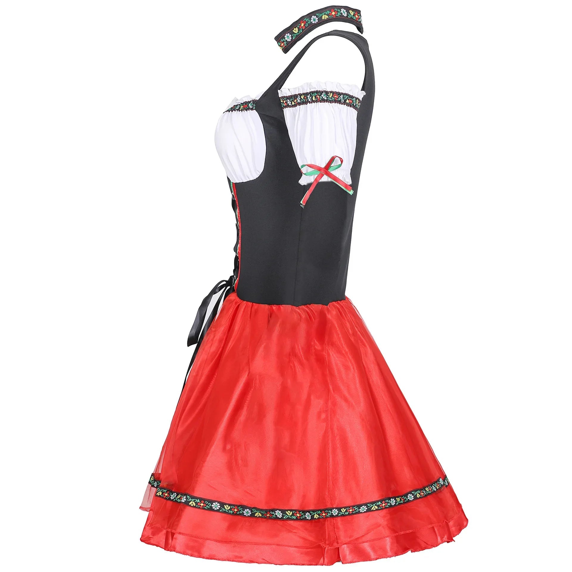 Mini Dirndl Dress Women Traditional Oktoberfest Festive Outfit 2