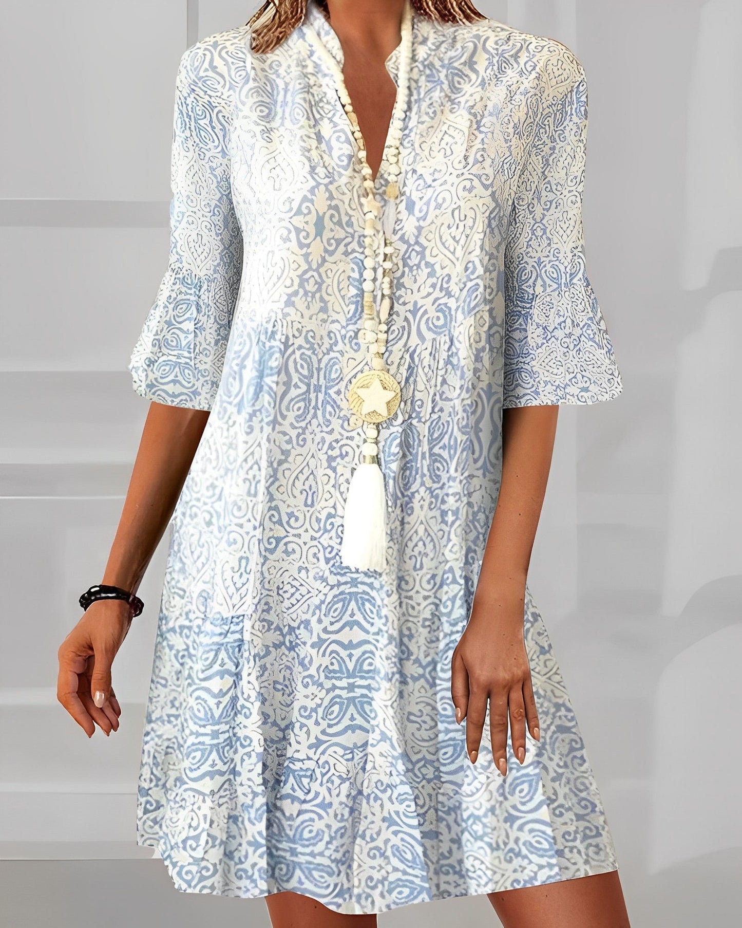 Modern Print Dress Women Elegant Versatile Style Perfect for Formal Occasions 3