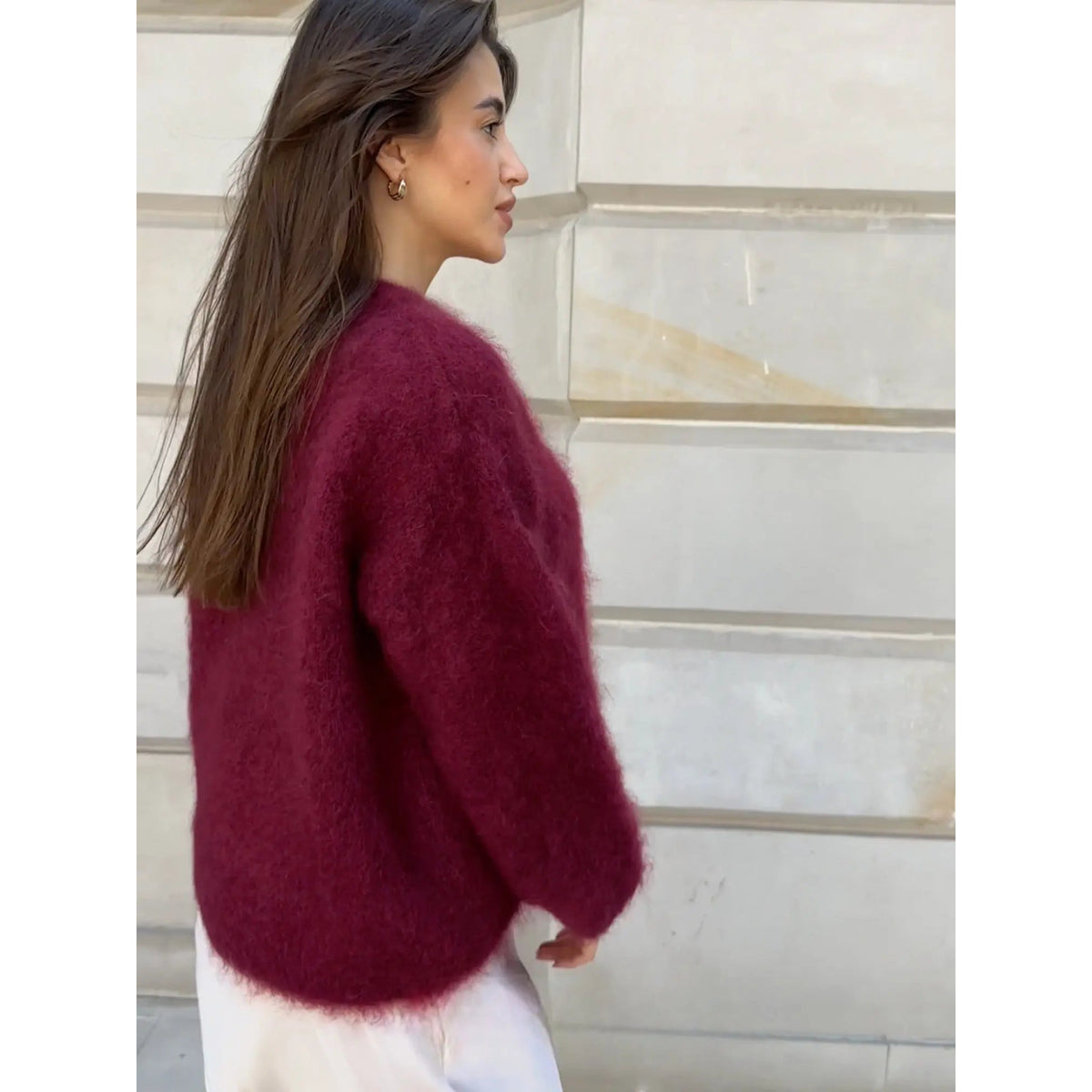 Mohair Pullover Women's Elegant Sweater Loose Fit Lightweight Casual 5