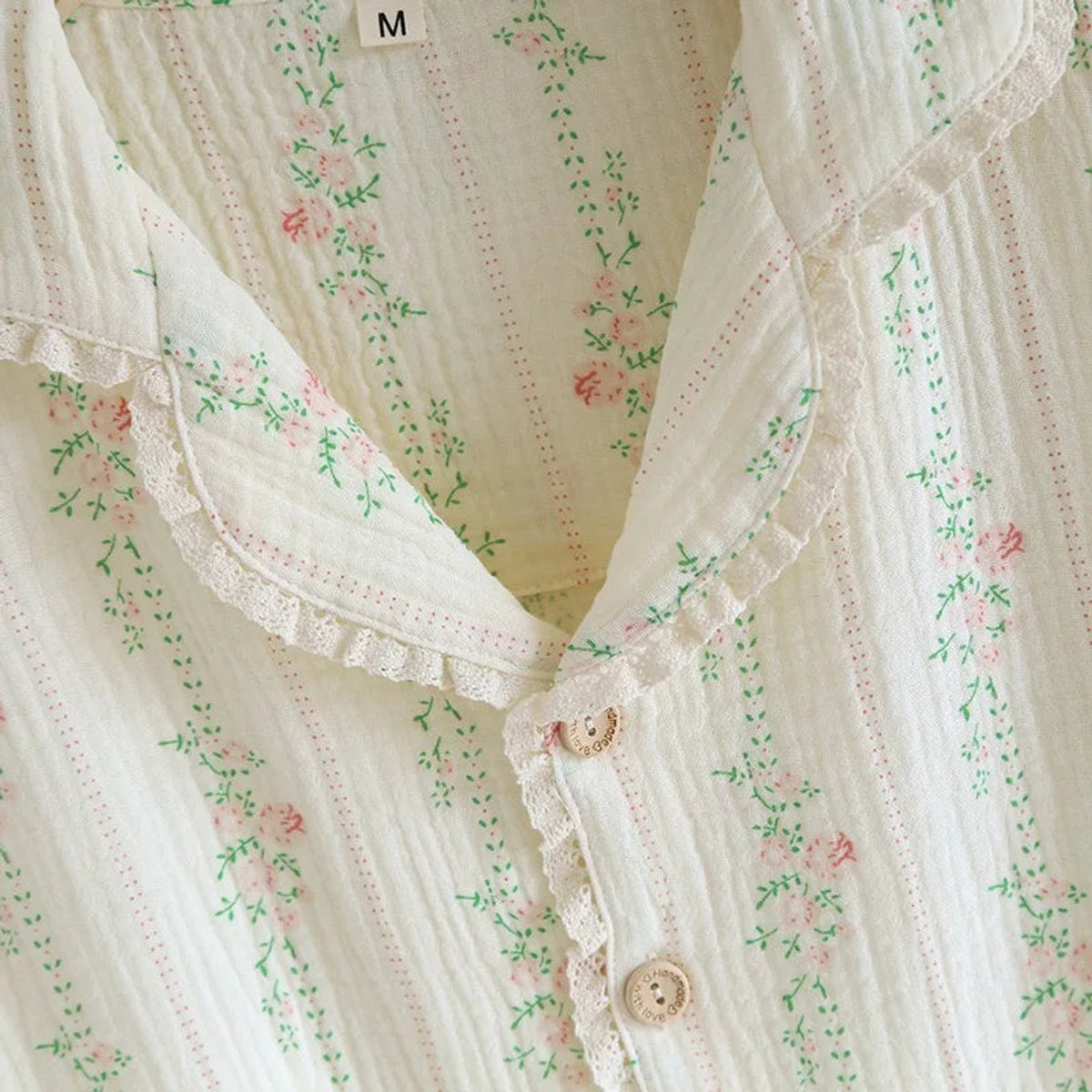 Muslin Cotton Pajama Set Women Floral Print Lightweight Comfort 2