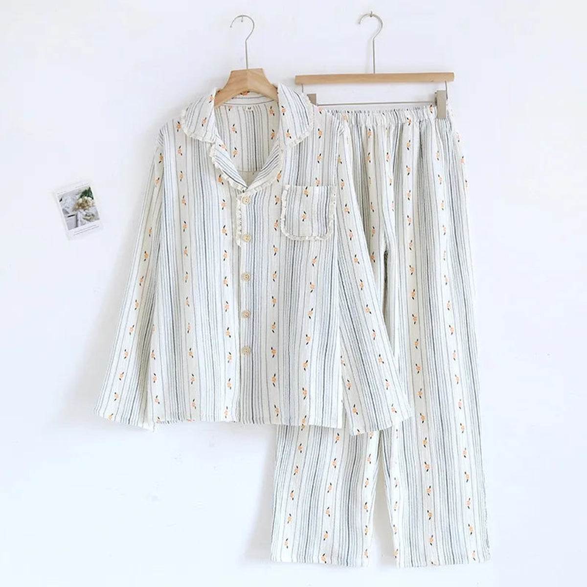 Muslin Cotton Pajama Set Women Floral Print Lightweight Comfort 5