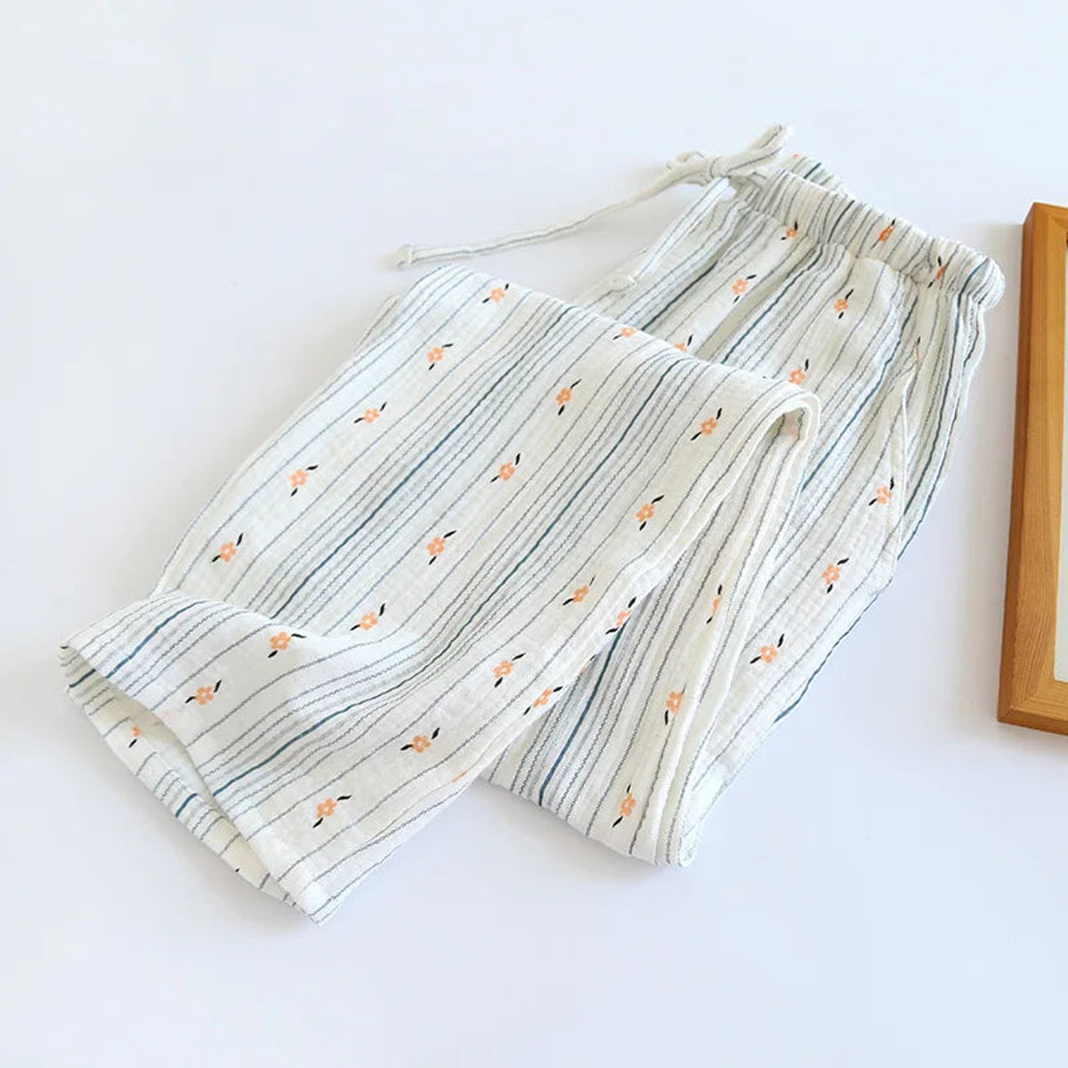 Muslin Cotton Pajama Set Women Floral Print Lightweight Comfort 8