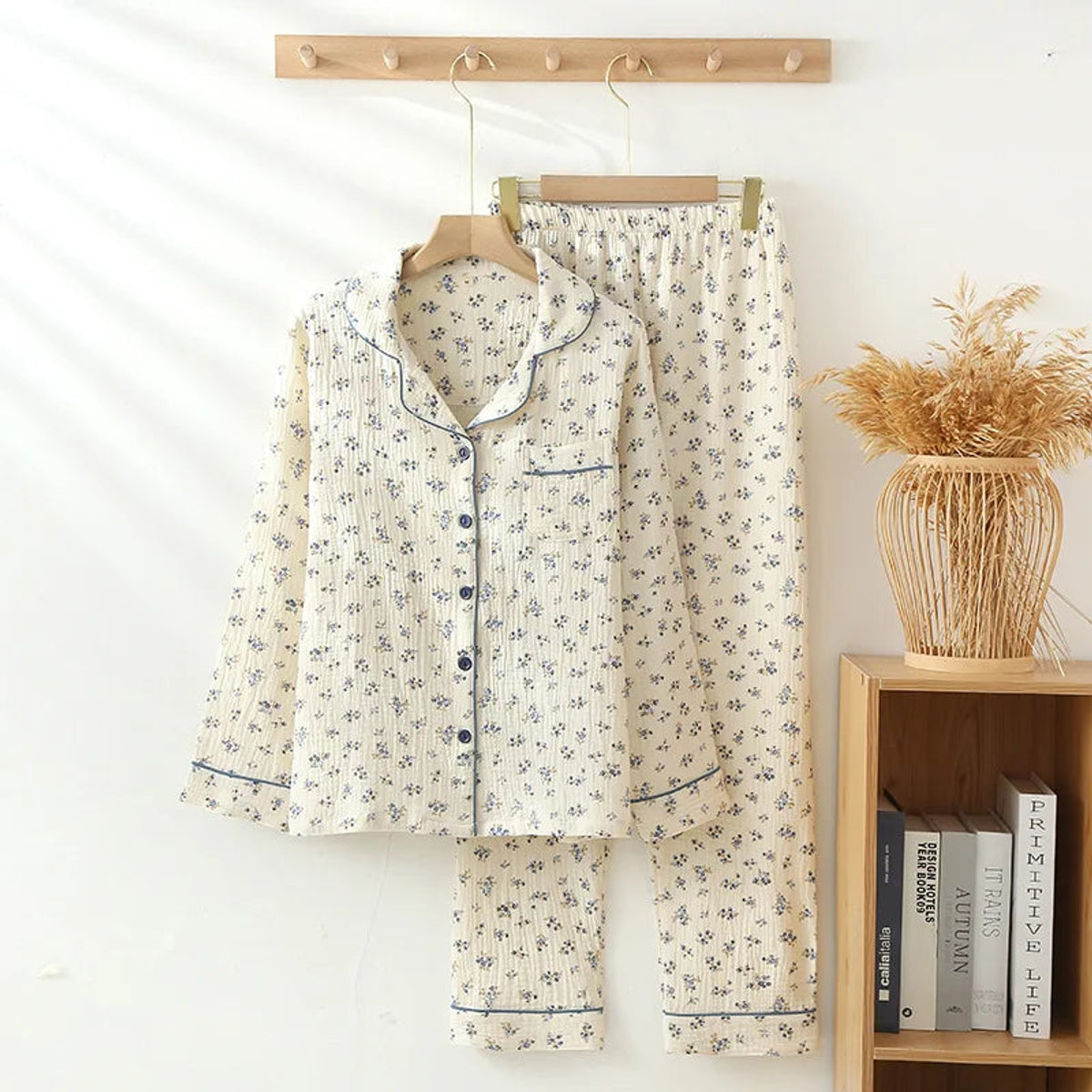 Muslin Cotton Pajama Set Women Lightweight Breathable Comfort Summer 0