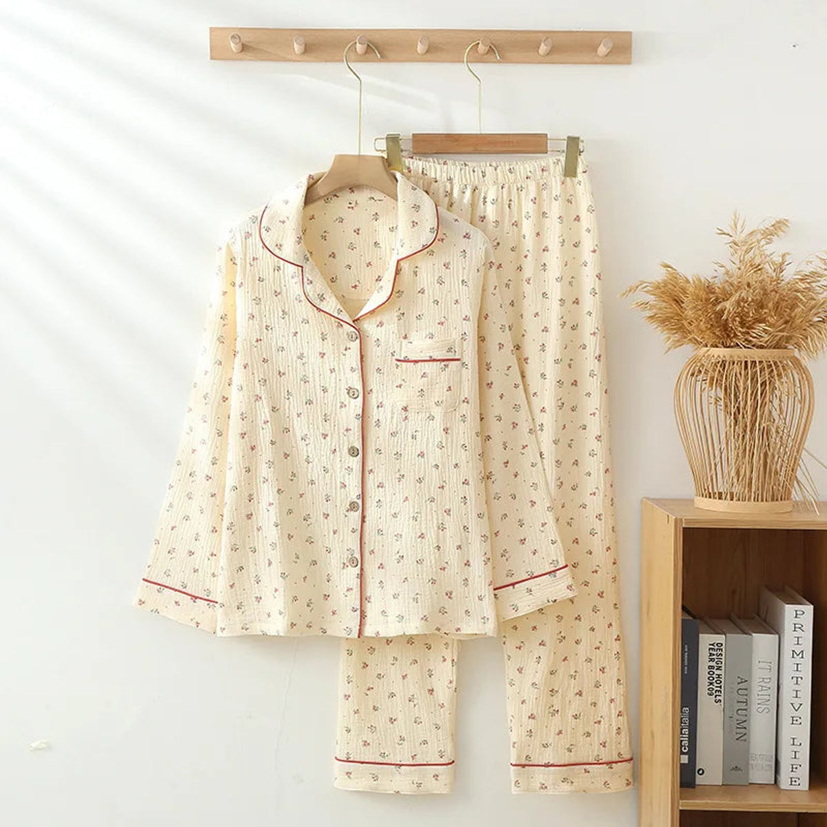 Muslin Cotton Pajama Set Women Lightweight Breathable Comfort Summer 2