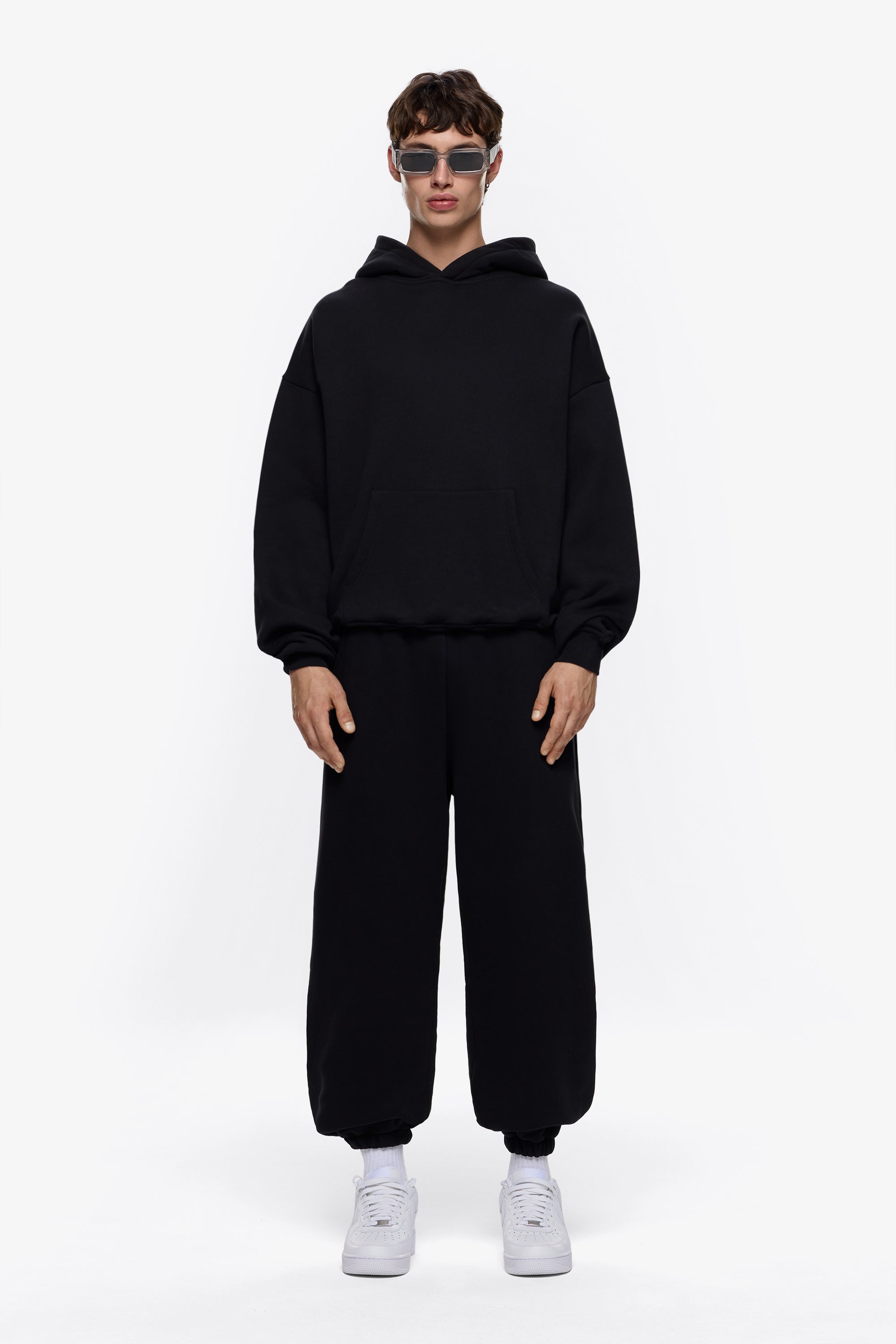 Oversized Black Hoodie for Men - Soft Heavyweight Cotton, Cozy Fit, Streetwear 3