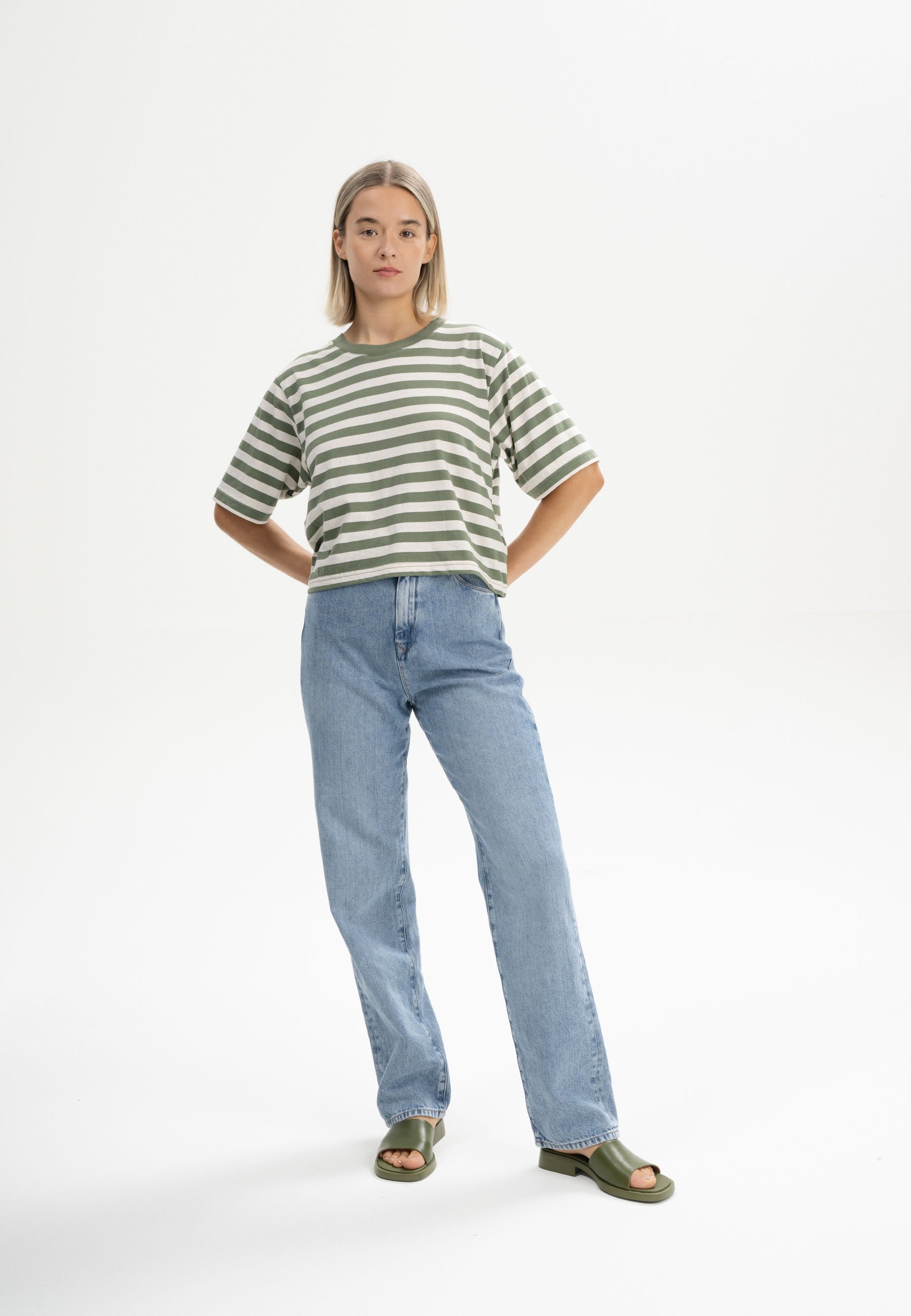 Oversized Cropped T-Shirt for Women - Soft Drop Shoulder Graphic Tee in Neutral Tones 8