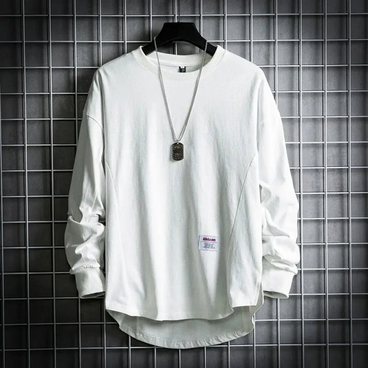 Oversized Drop Hem Pullover Soft Cotton Crewneck Relaxed Fit 3