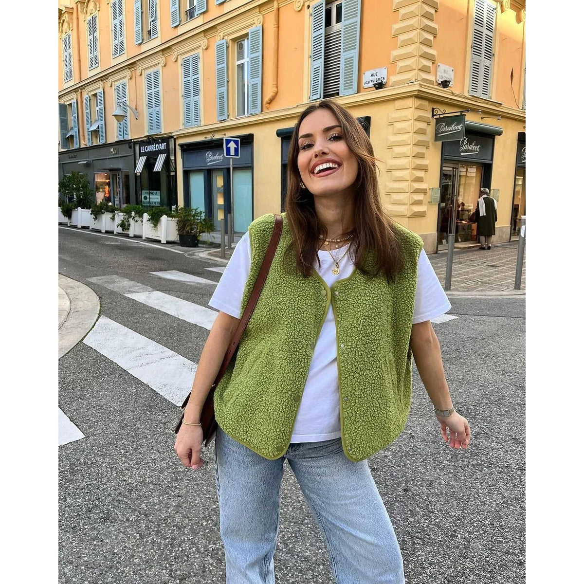Oversized Fleece Vest Women High-Quality Sherpa Sleeveless Layering 2