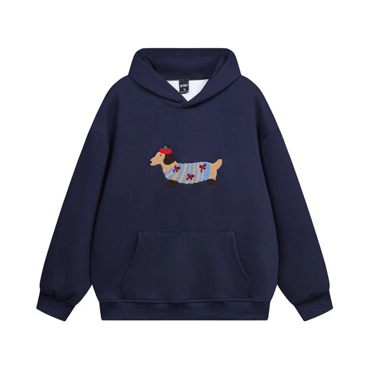Oversized Hoodie Unisex Dachshund Embroidery Casual Chic Comfortable Fashion 5