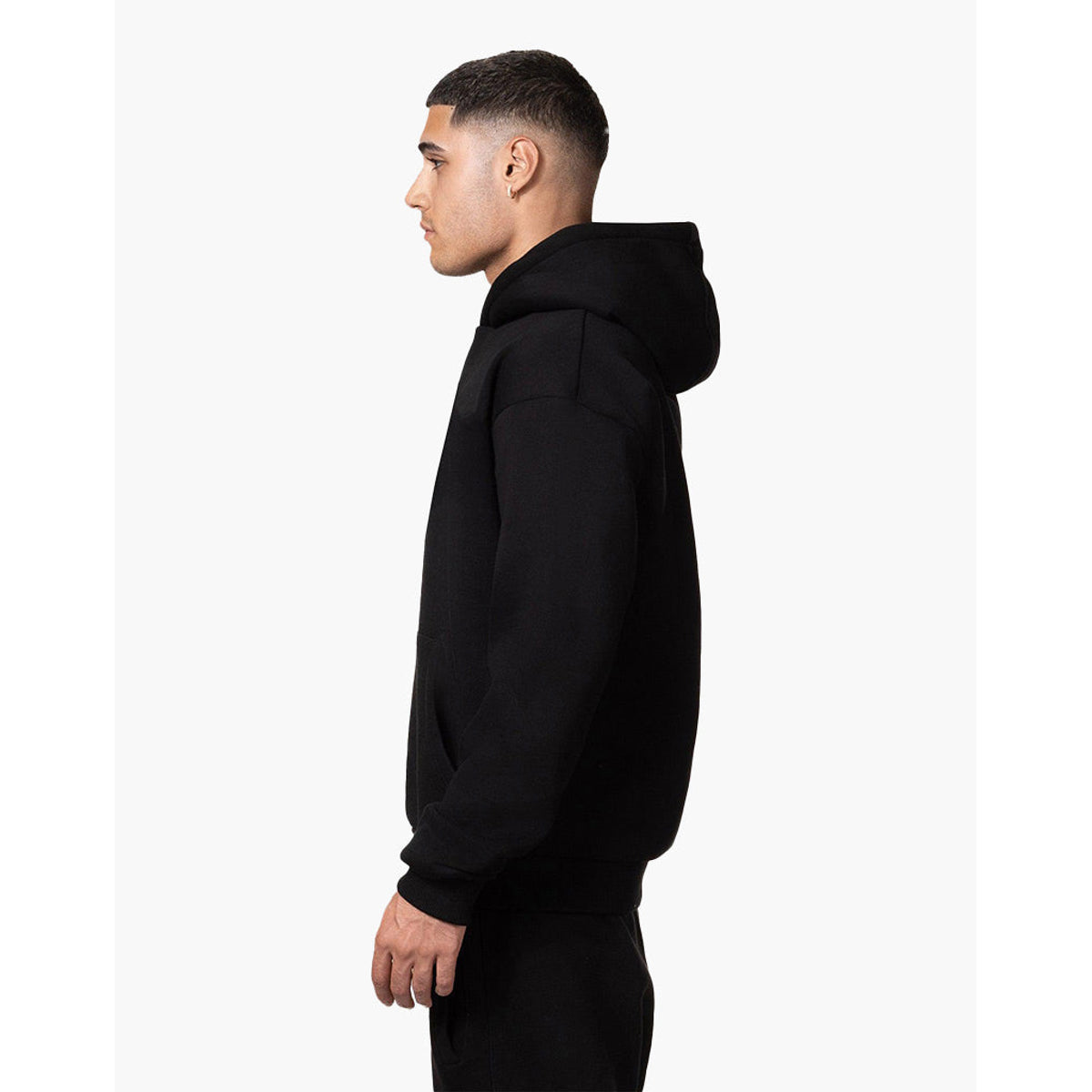 Oversized Hoodie for Men - Soft Black Cotton Blend, Relaxed Fit, Minimalist Streetwear 4
