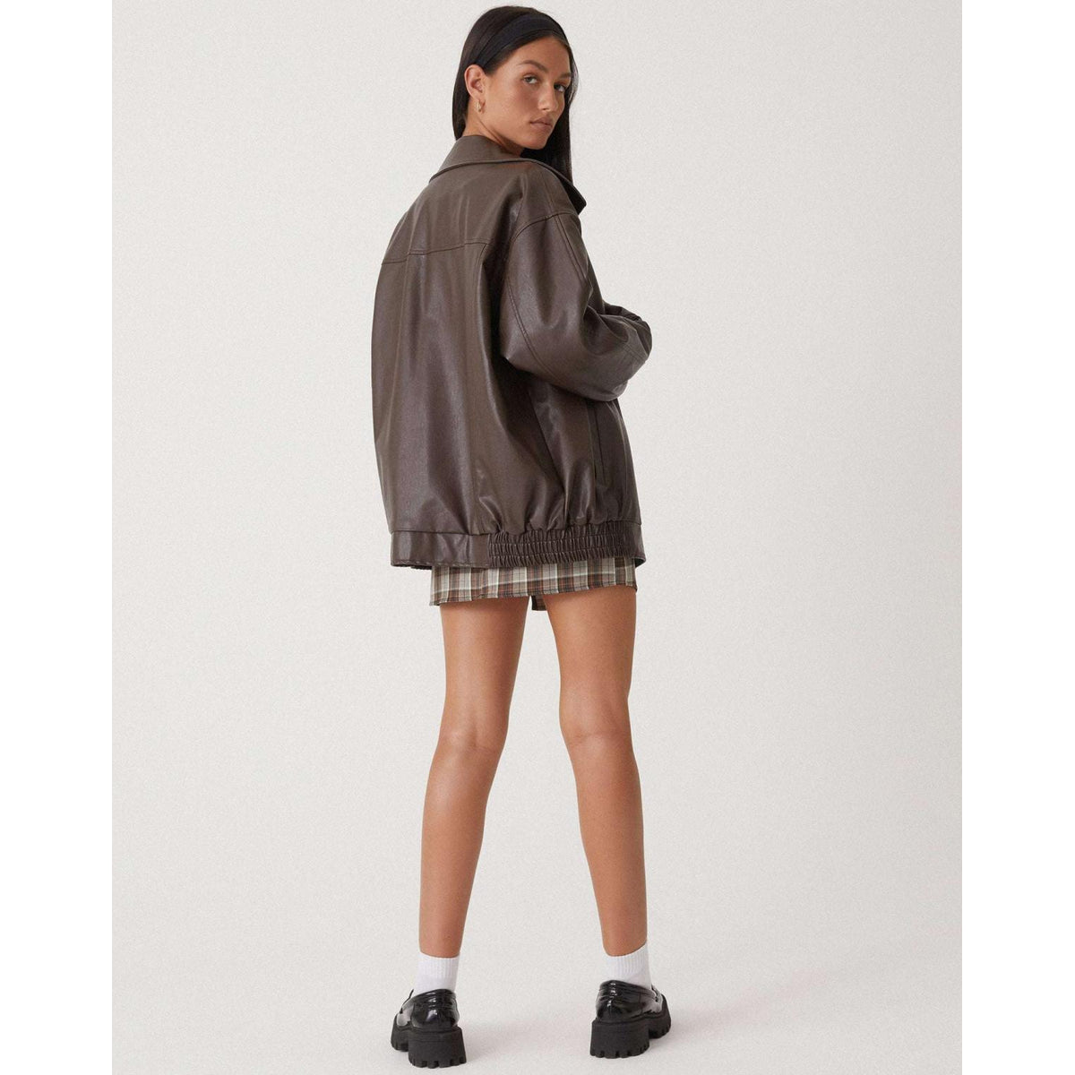 Oversized PU Leather Jacket Women Casual Chic Fashion Autumn Winter 3