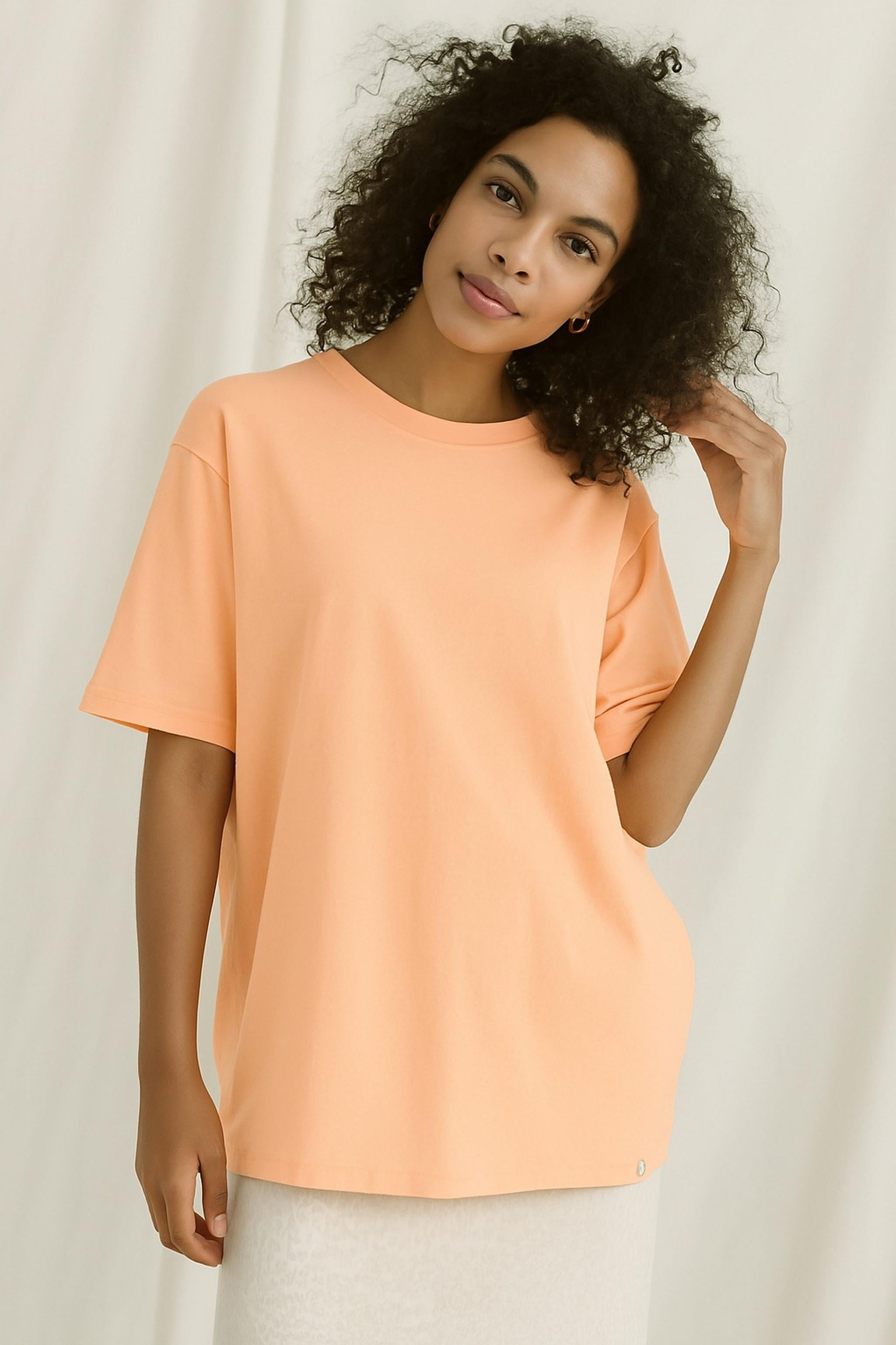 Oversized Women's Tee - Soft Heavyweight Cotton Drop Shoulder T-Shirt in Neutral Tones 6