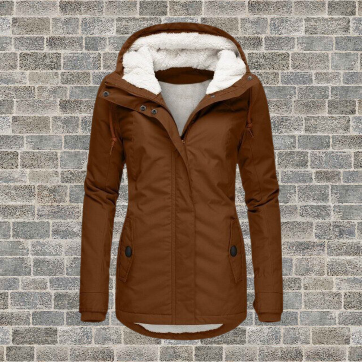 Pleated Cotton Coat Women Hood Elegant Design Winter Outerwear 4