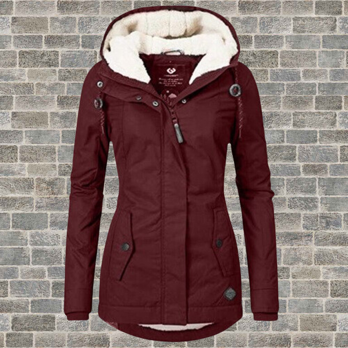 Pleated Cotton Coat Women Hood Elegant Design Winter Outerwear 6