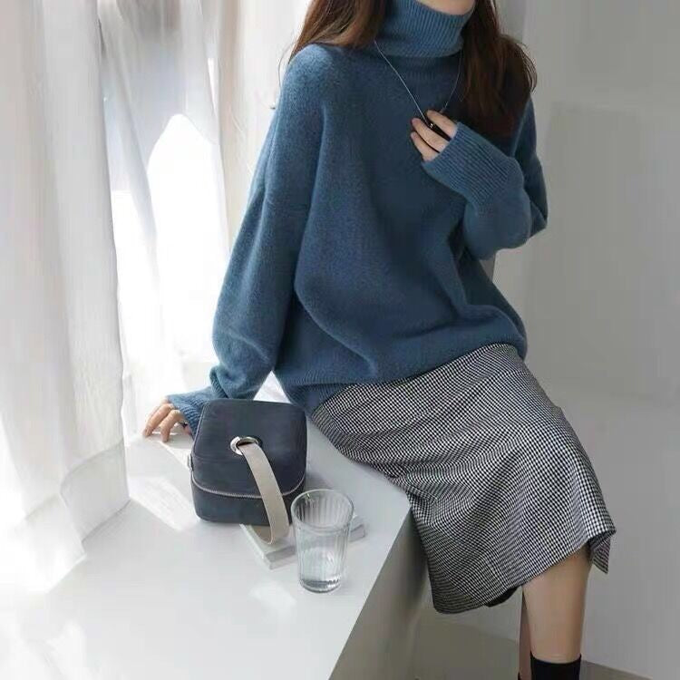 Plus Size Oversized Turtleneck Sweater Women Cozy Knit Chic 5