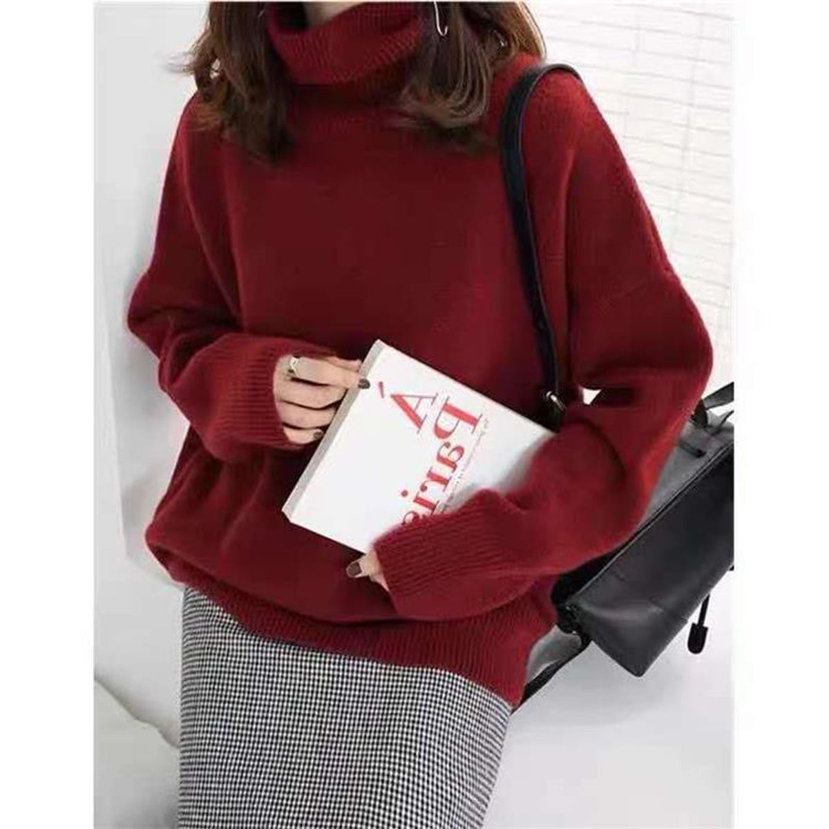 Plus Size Oversized Turtleneck Sweater Women Cozy Knit Chic 6