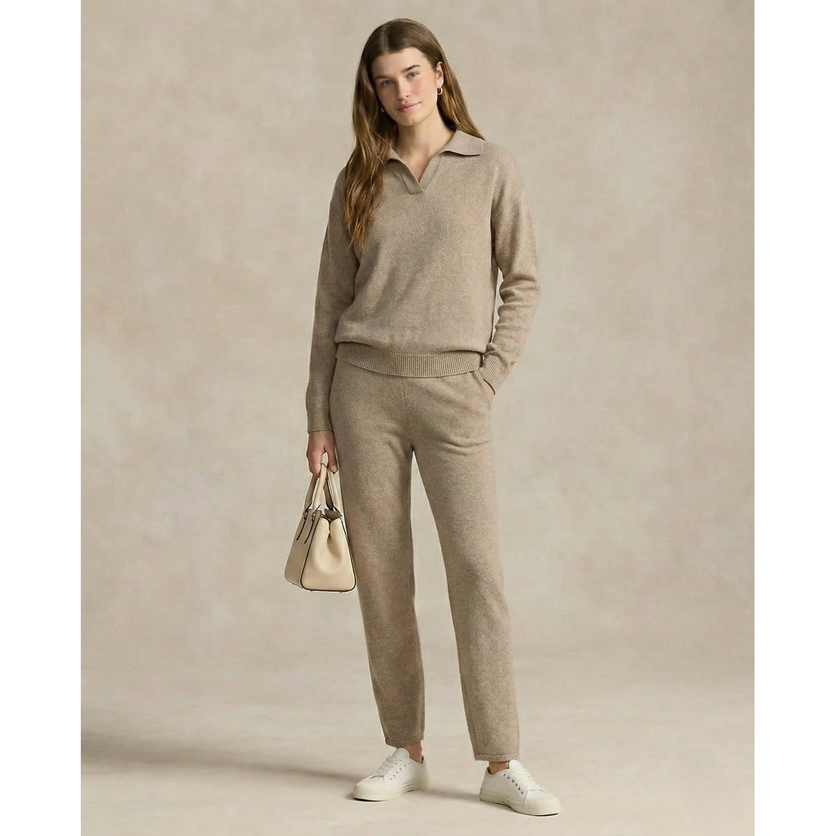Polo Knit Set Casual Chic High-Waisted Harem Pants 6