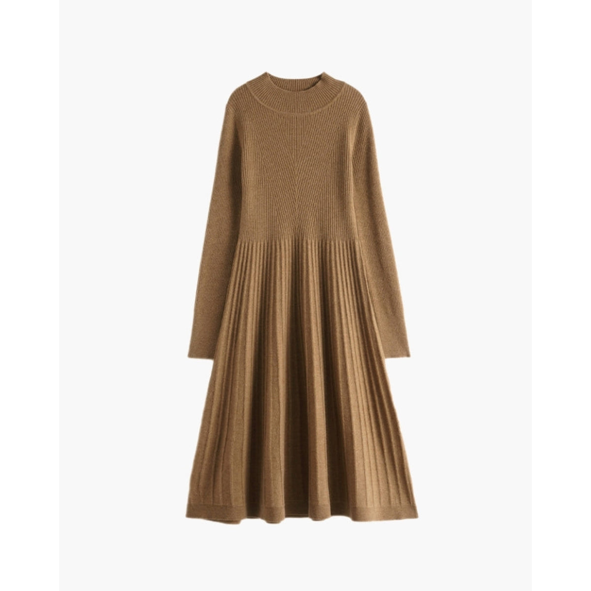 Pure Cashmere Knit Flare Dress Women's Elegant Timeless Luxury 1