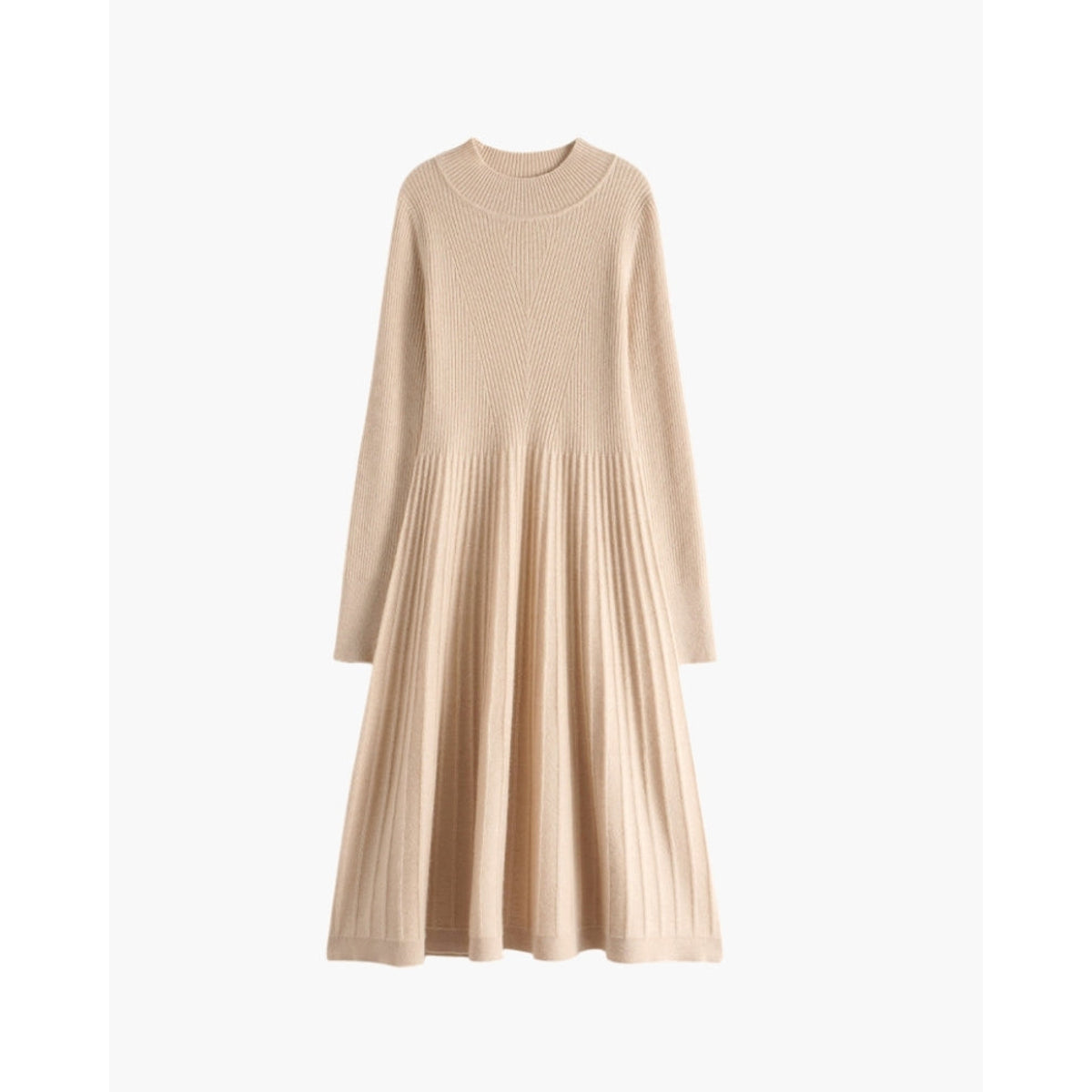 Pure Cashmere Knit Flare Dress Women's Elegant Timeless Luxury 5
