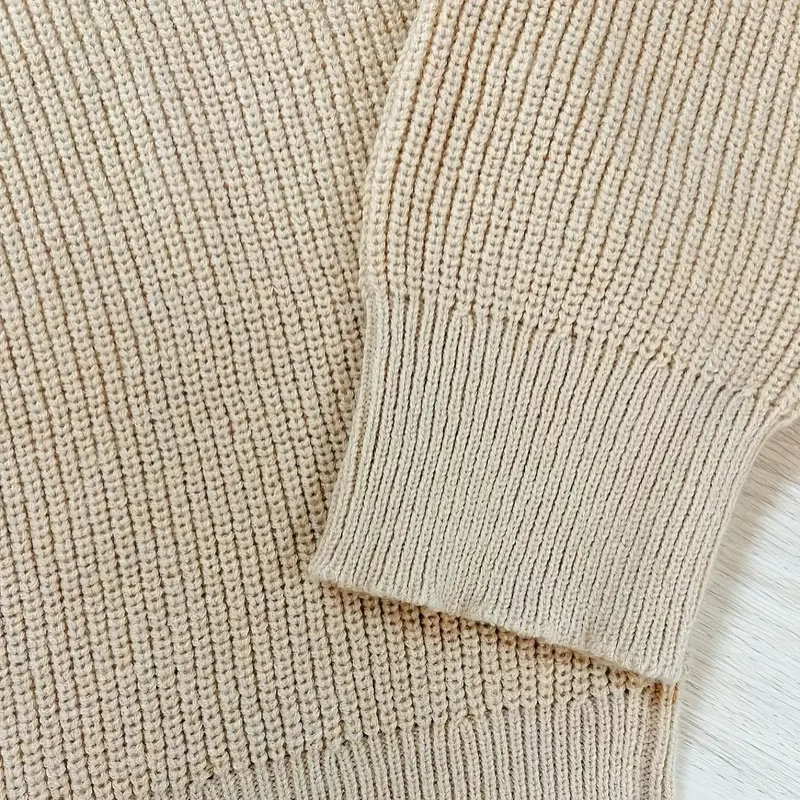 Quarter Zip Sweater Classic Ribbed Knit Versatile Style for Men 7