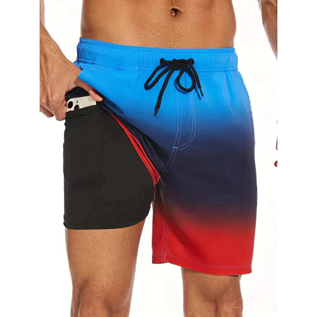 Quick-Dry Swim Shorts Men Inner Compression Beachwear Athletic Fit 3
