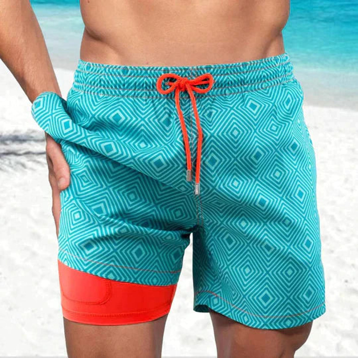 Quick-Dry Swim Shorts Men Inner Compression Beachwear Athletic Fit 8