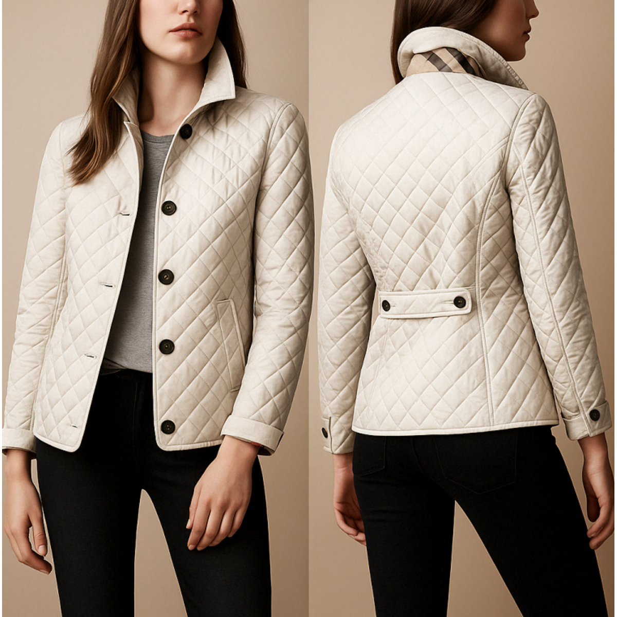 Quilted Jacket Women Cozy Comfort Stand-Up Collar Winter Layer 4