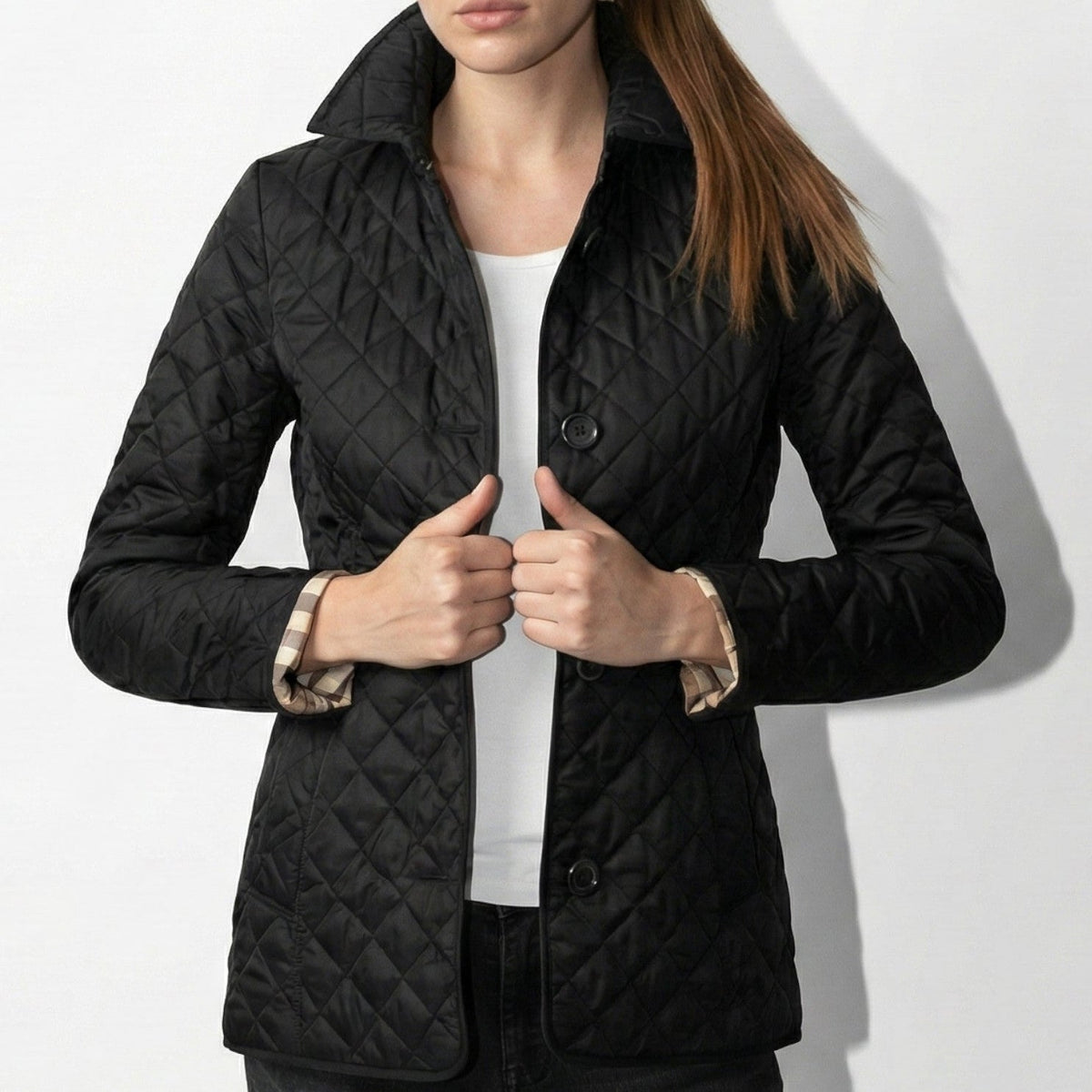 Quilted Jacket Women Lightweight Button-Up Casual Elegance for Everyday Wear 0