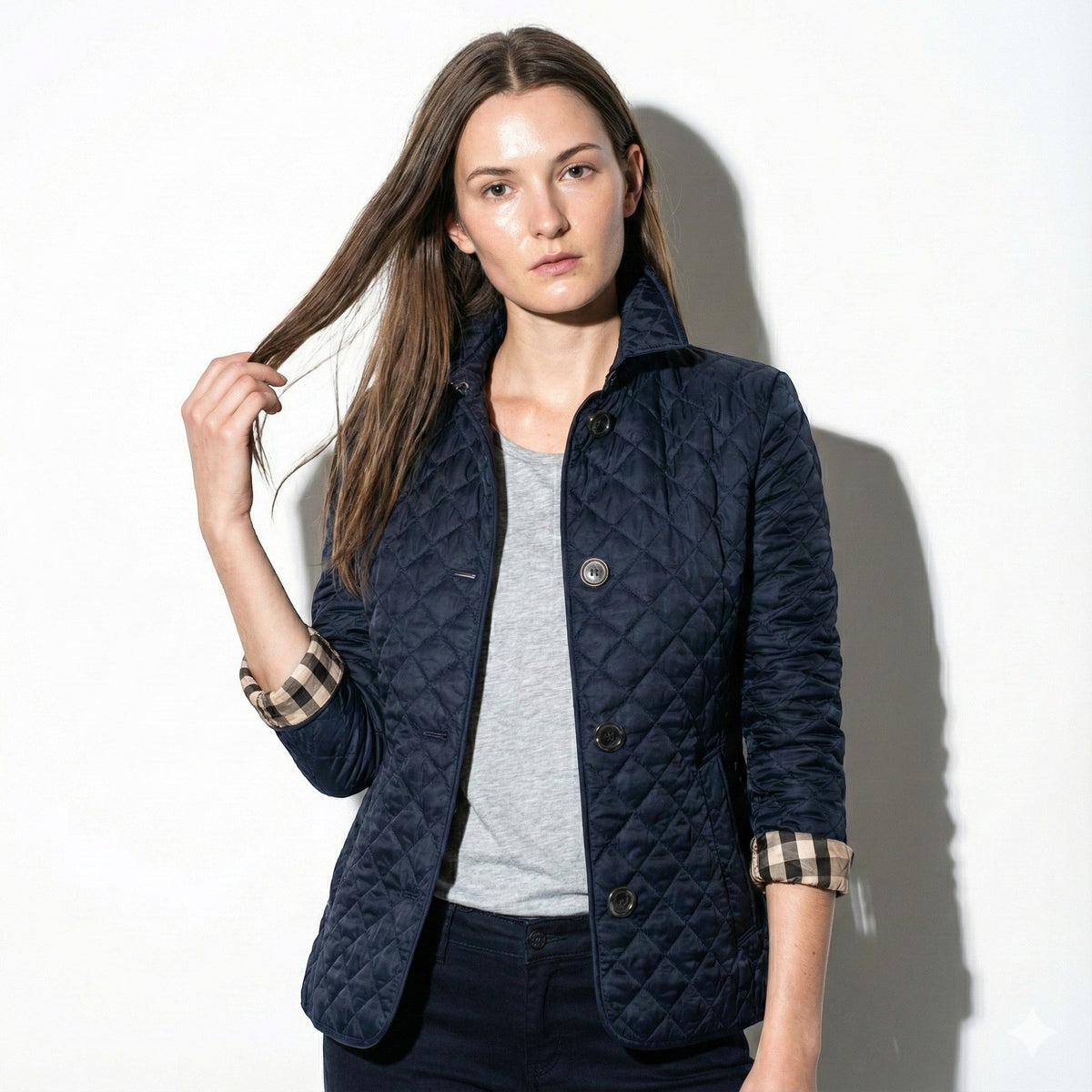 Quilted Jacket Women Lightweight Button-Up Casual Elegance for Everyday Wear 5