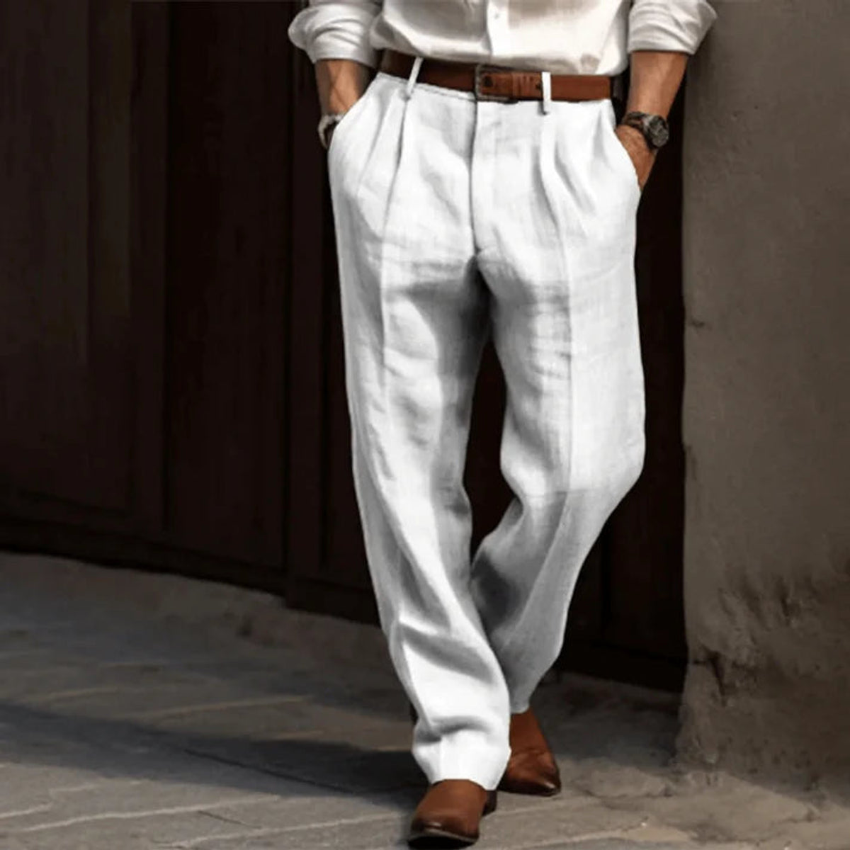 Retro Men’s Trousers Classic Pinstripe Elegant Comfort Stylish Fit 1