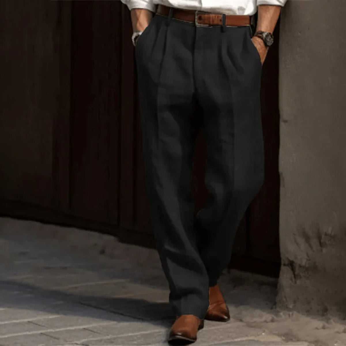 Retro Men’s Trousers Classic Pinstripe Elegant Comfort Stylish Fit 2