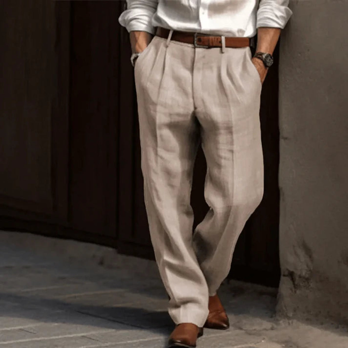 Retro Men’s Trousers Classic Pinstripe Elegant Comfort Stylish Fit 3
