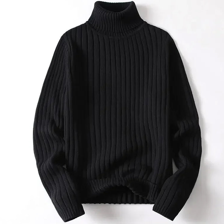Roll Top Warmth Sweater Women Elegant Striped Design for Winter 4