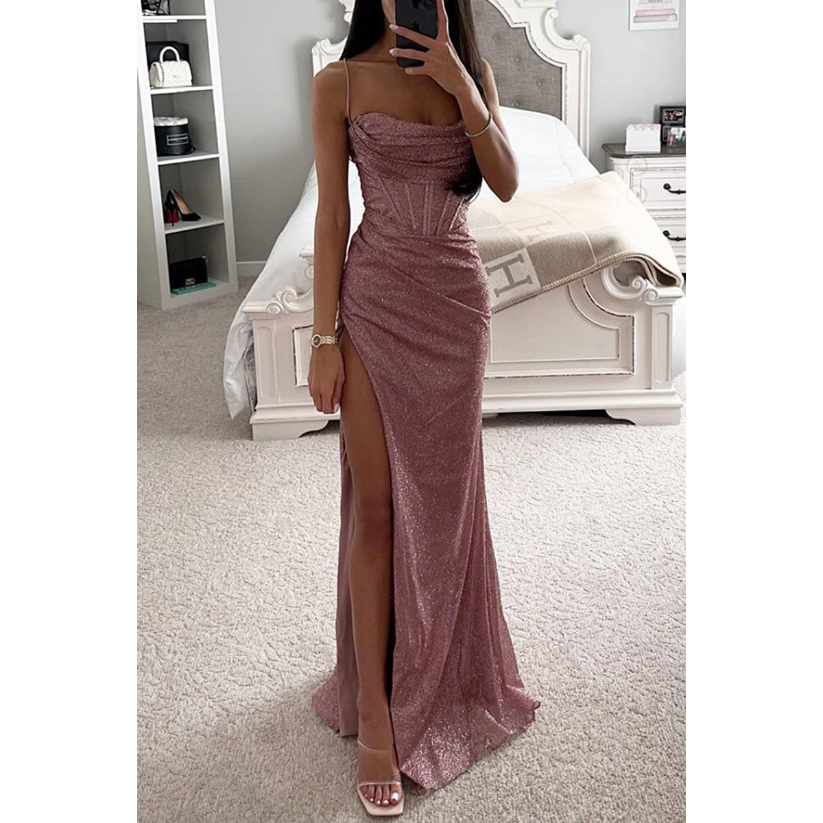 Sequin Maxi Dress for Women with Corset Elegant Summer Style 2025 4