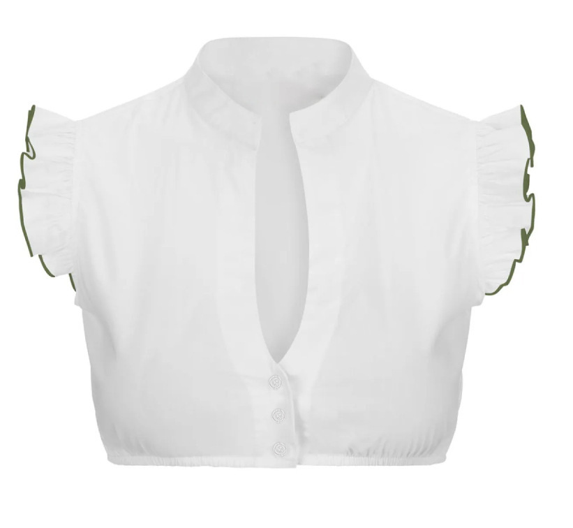 Short-Sleeved Dirndl Blouse Women Elegant Oktoberfest Traditional Style 1