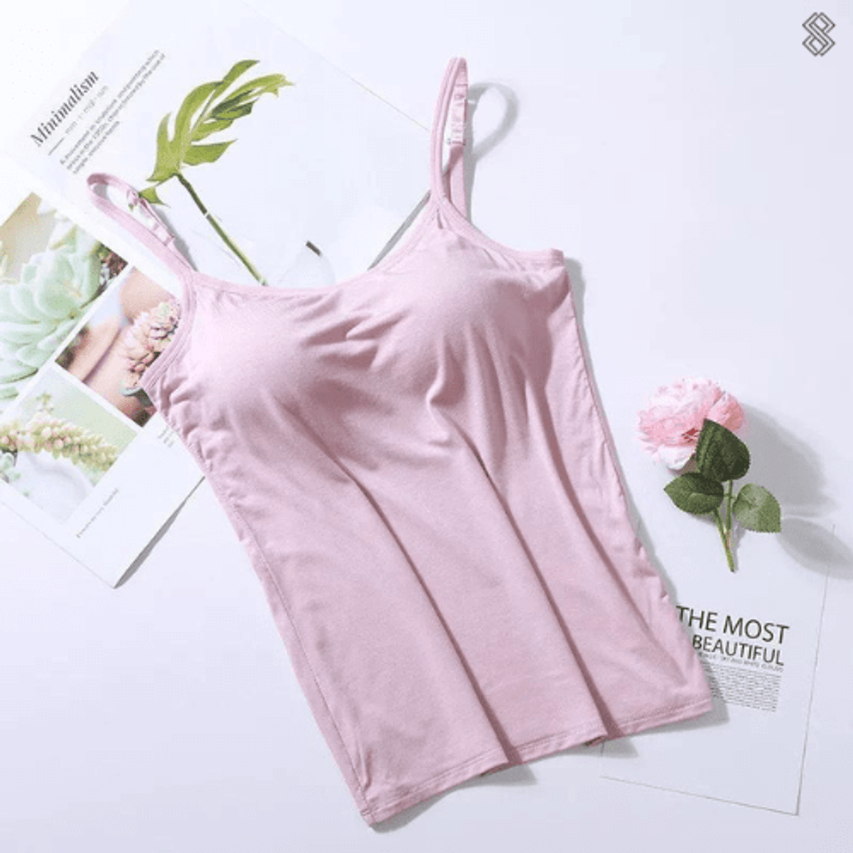 Silky Top Women Integrated Bra Comfortable Chic Design 8