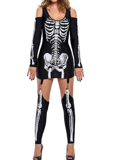 Skeleton Costume Classic Halloween High Contrast Design 0