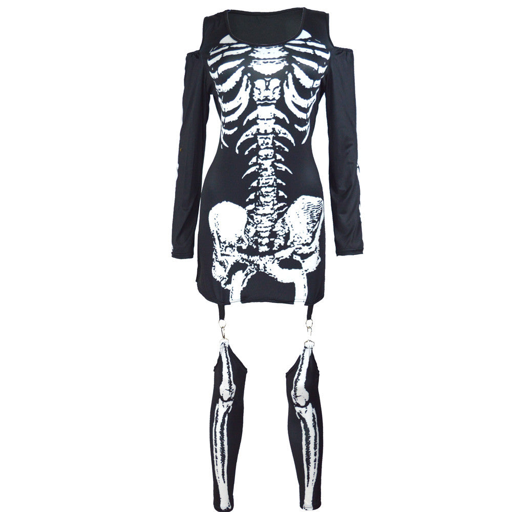 Skeleton Costume Classic Halloween High Contrast Design 5