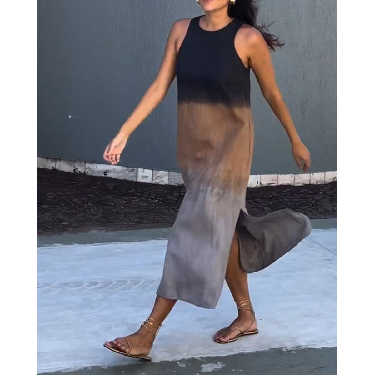Sleeveless Gradient Dress Women Casual Midi Summer Essential 4