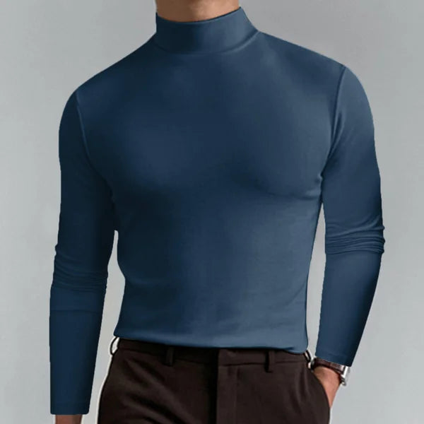 Slim-Fit Turtleneck Sweater Men Long Sleeve Elegant Comfort Casual 1