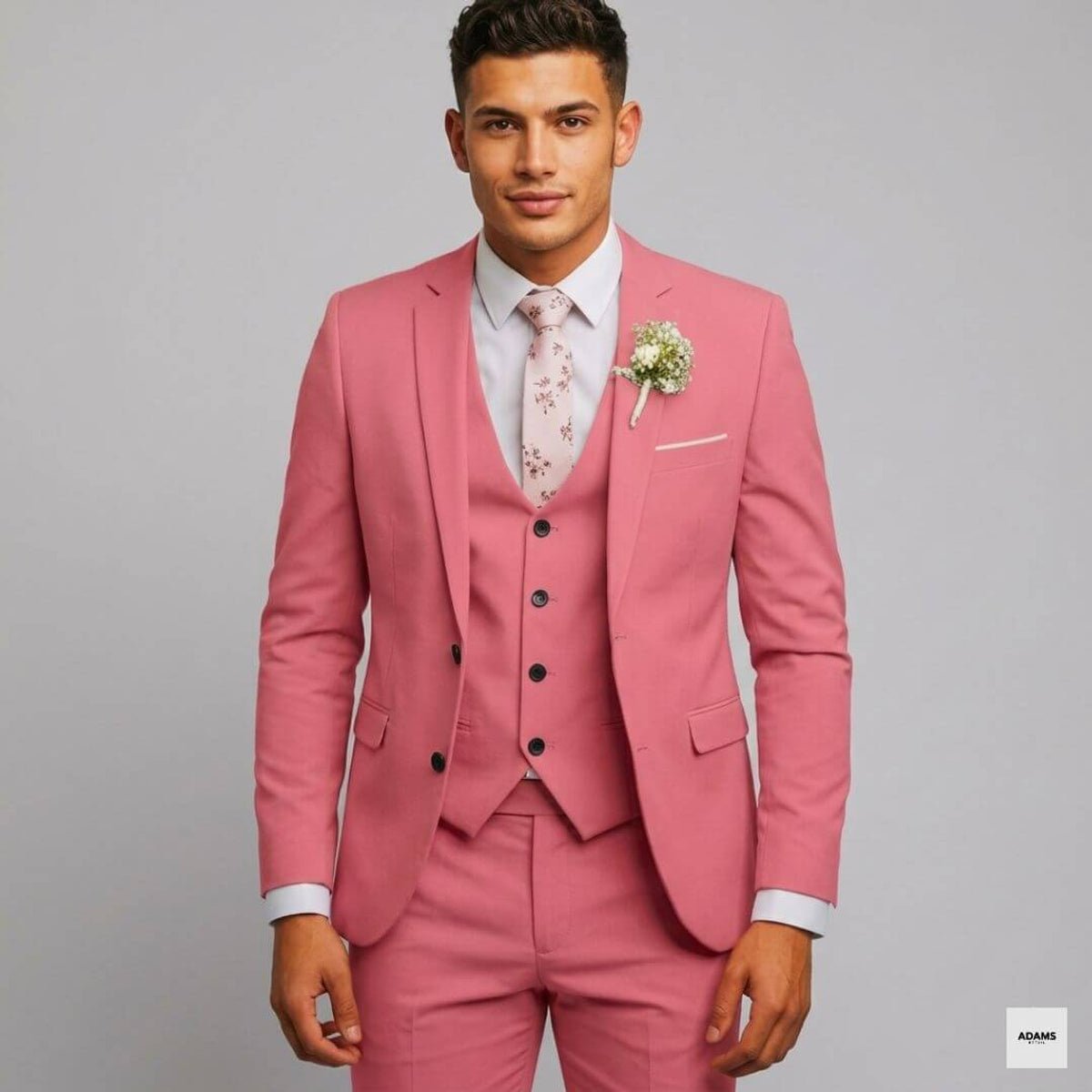 Slim Fit 3-teiliger Anzug Herren Formelle Hochzeitsgastkleidung Eleganter Maßgeschneiderter Look