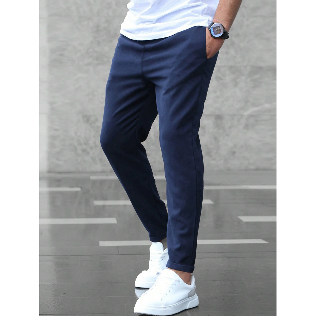 Slim Fit Jogger Pants Men Drawstring Casual Urban Style 3