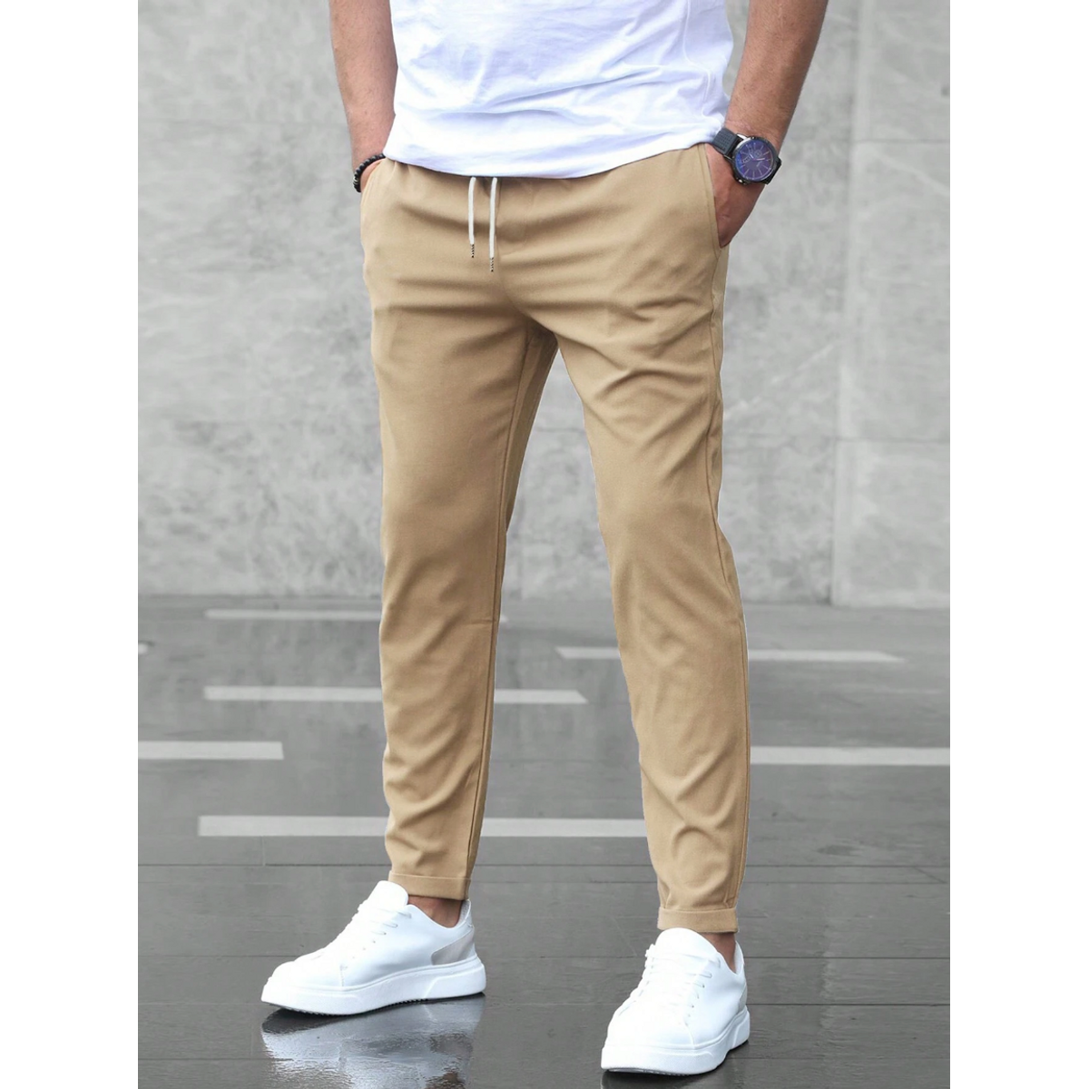 Slim Fit Jogger Pants Men Drawstring Casual Urban Style 5