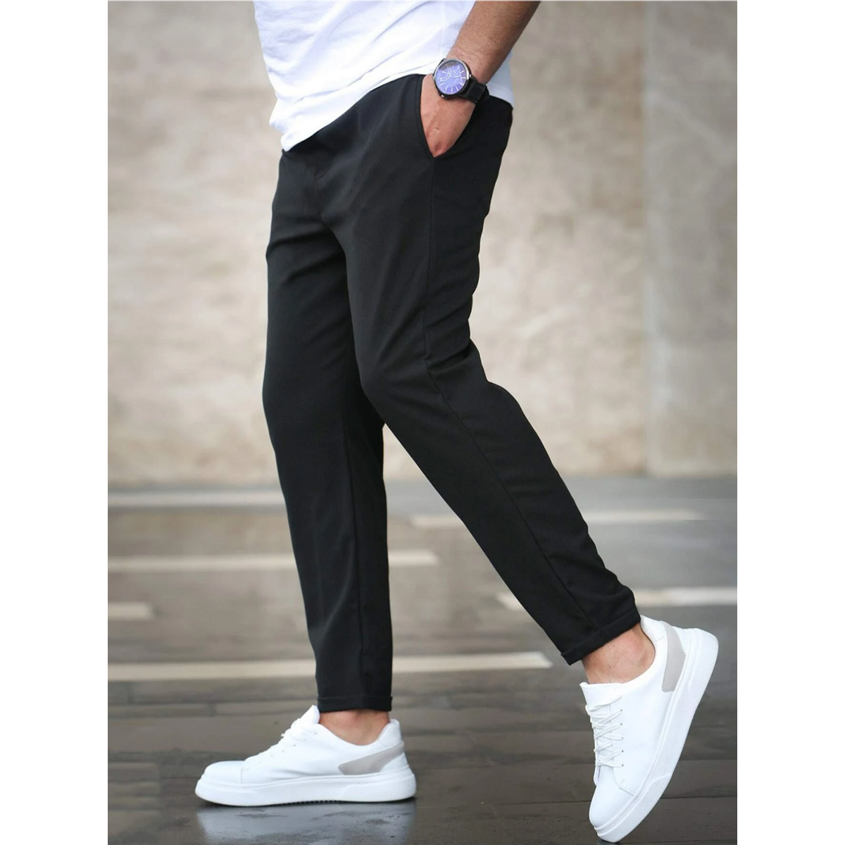 Slim Fit Jogger Pants Men Drawstring Casual Urban Style 6