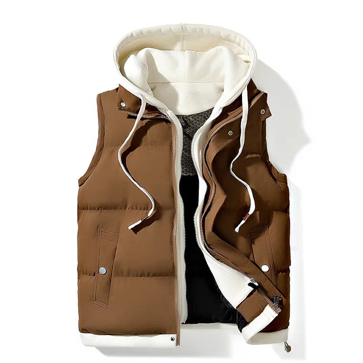 Soft Shell Hooded Puffer Vest Lightweight Insulated Gilet for Layering 5