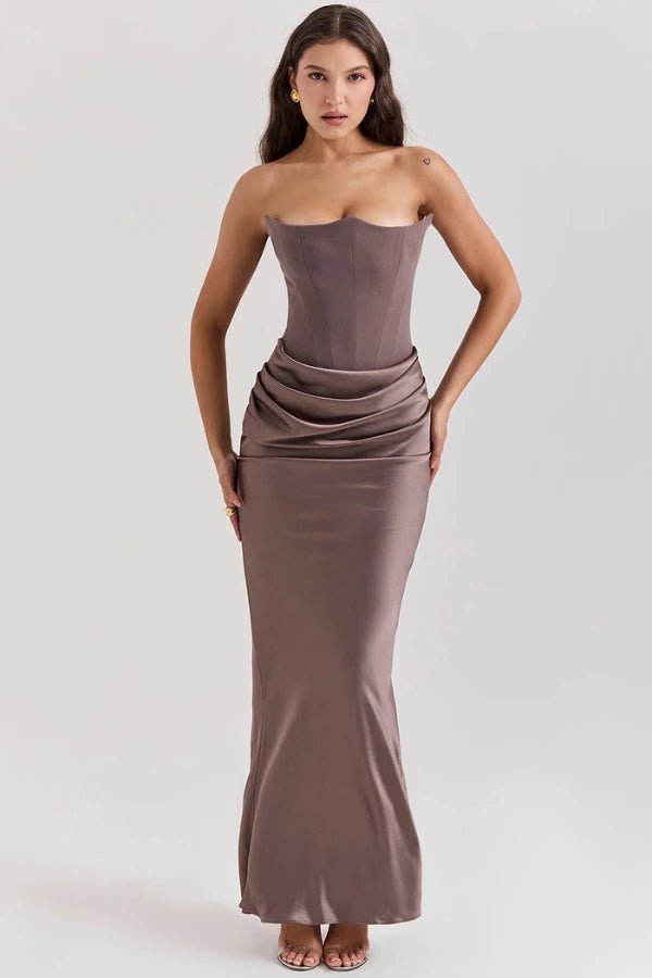 Strapless Corset Evening Gown Elegant Formal Dress for Weddings 0