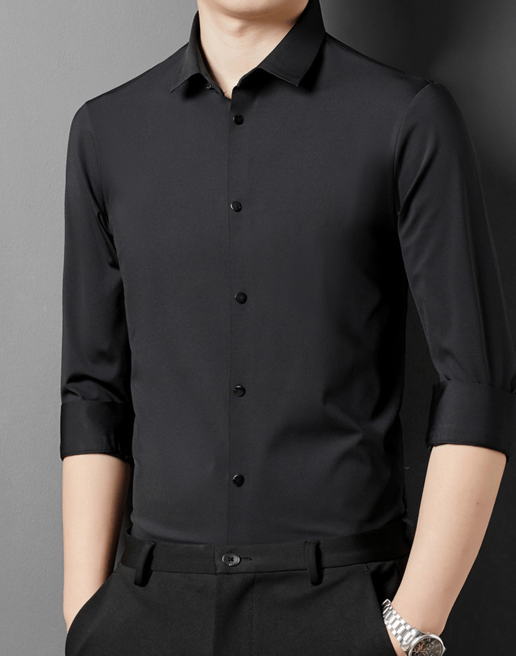 Stretch Shirt Men Wrinkle-Free Casual Comfort Stylish Look 5
