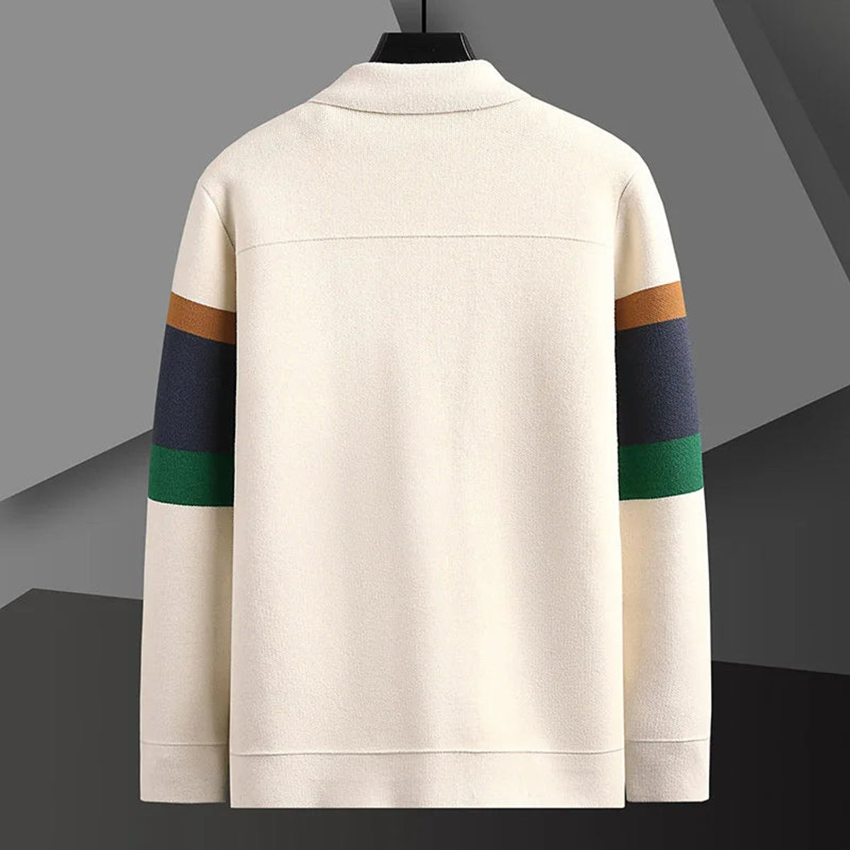 Striped Varsity Knit Jacket Casual Retro Style Warmth & Comfort 1
