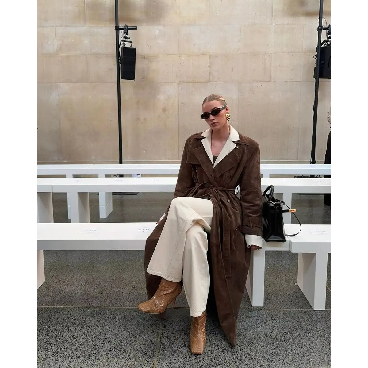 Suede Trench Coat Women Classic Elegance for Cool Days 1